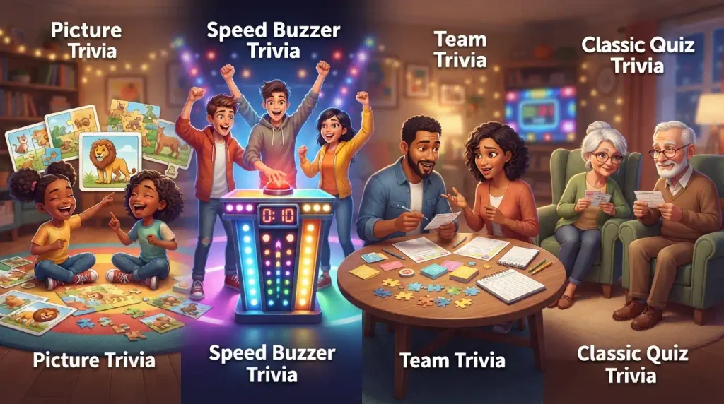 Comparing Trivia Formats for Different Family Types