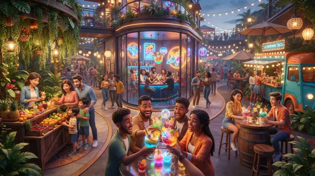 Fun drink places featuring unique beverages, creative interiors, and lively atmospheres