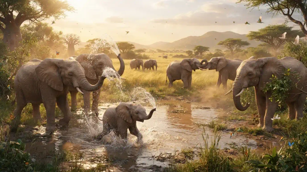 Fun elephant facts exploring the playful world, behavior, and social life of elephants