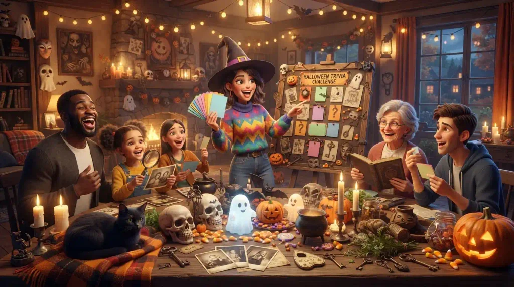 Fun Halloween trivia with spooky facts and festive themes