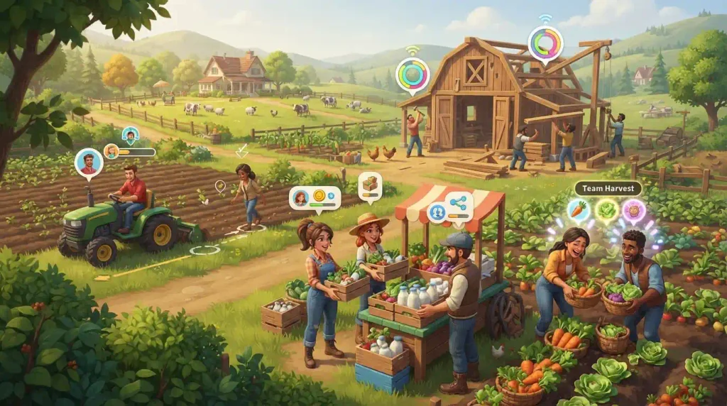 Social Features and Multiplayer Farming